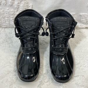 SPERRY WATERPROOF DUCK BOOTS Black Women's Sz 8 Outdoors Hiking Fishing Camping